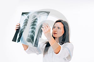 Doctor examining radiography