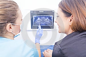 Doctor explaining dental xray