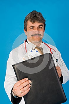 Doctor with folder and money