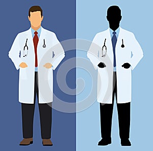 Doctor in Full Color and Silhouette