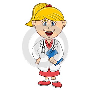 Doctor - Girl Cartoon