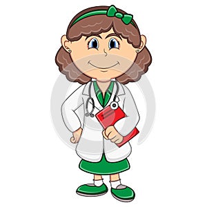 Doctor - Girl Cartoon