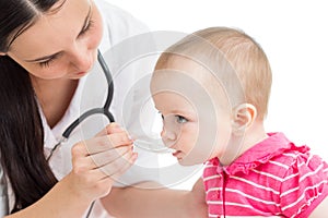 Doctor giving drug to baby girl