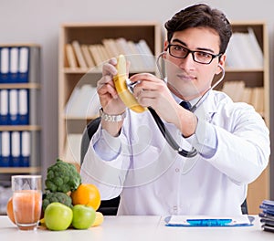 Doctor in GMO food concept