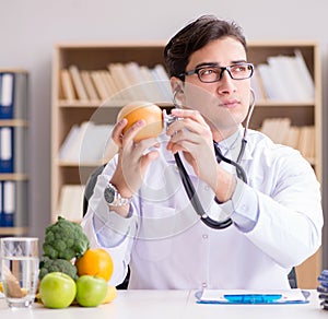 Doctor in GMO food concept