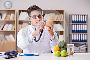 The doctor in gmo food concept