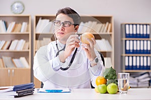 The doctor in gmo food concept