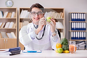 The doctor in gmo food concept