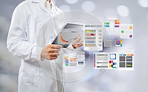 Doctor with graphic interface display