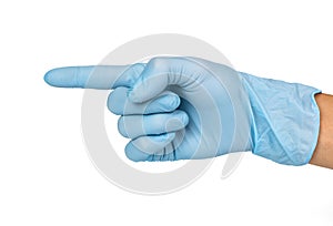 Doctor hand glove shows point or num 1