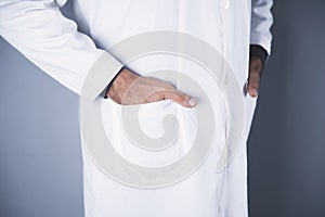 Doctor hand in pocket