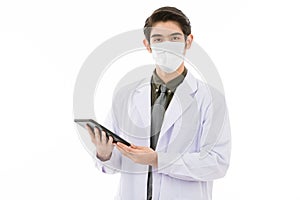 Doctor handle tablet notebook