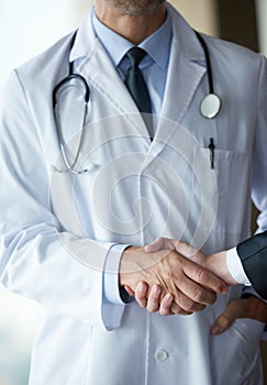 Doctor handshake with a patient