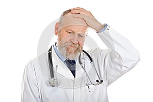 Doctor having a headache