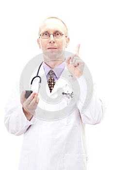 Doctor having idea who to call