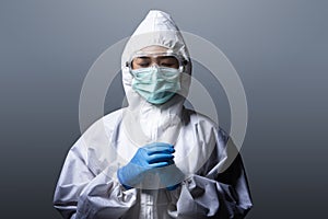 Doctor or health care team in personal protective equipment or PPE