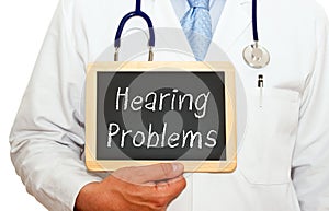 Doctor with Hearing Problems chalkboard photo