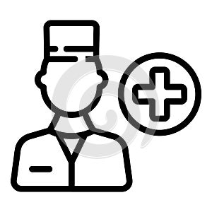 Doctor help icon outline vector. Medical hospital