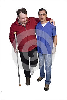 Doctor Help a Man with Broken Leg