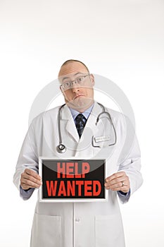 Doctor help wanted sign.