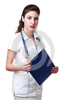 Doctor hold clipboard