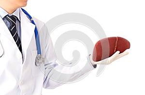 Doctor hold liver disease photo