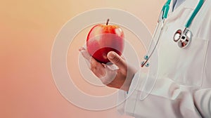 The Doctor Holding Apple.AI generated image