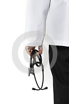 doctor  holding a black stethoscope