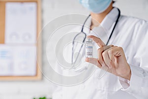Doctor holding covid19 vaccine