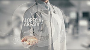 Doctor holding in hand Alopecia Areata