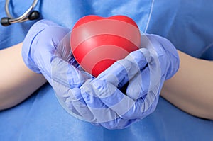 Doctor holding a heart photo