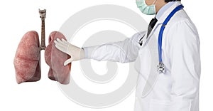 Lekár držanie pľúca 