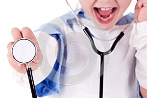 Doctor holding stethoscope