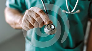 The doctor holding stethoscope.AI generated image