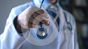 Doctor Holding a Stethoscope.AI generated image