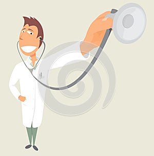 Doctor holding stethoscope / Health