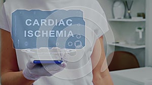 Doctor with hologram Cardiac Ischemia