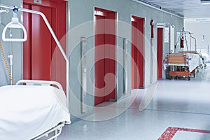 Doctor hospital corridor Lift red bed