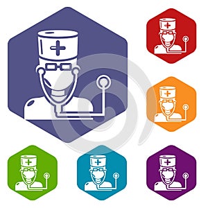 Doctor icon, simple black style