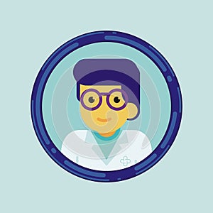 Doctor Icon Vector Illustration, with flat design