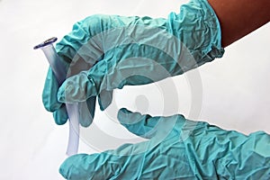 Doctor inserting Nasopharyngeal tube photo