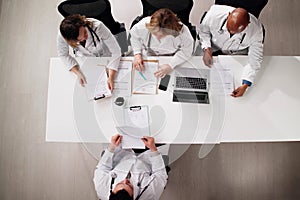 Doctor Job Recruitment. Recruiting And Hiring Overhead View