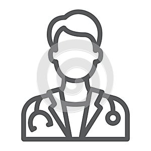 Doctor line icon, medicine and hospital, physician