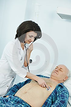Doctor listening heartbeat