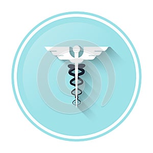 Caduceus glyph icon, medicine and healthcare,