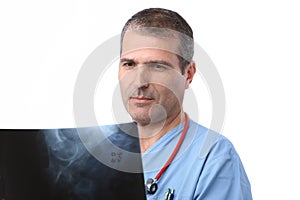 Doctor looking at a xray