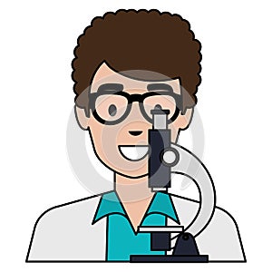 doctor man with microscope character