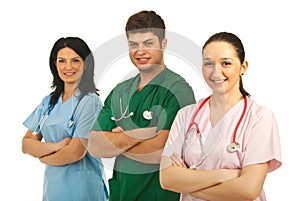 Doctor man with nurses