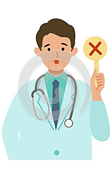 Doctor man wearing lab coats. Healthcare conceptMan cartoon character. People face profiles avatars and icons. Close up image of