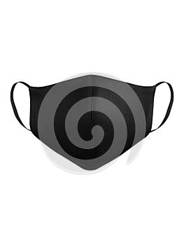 Doctor mask isolated on white background, Corona virus protection. Black mask to protect from covid 2019